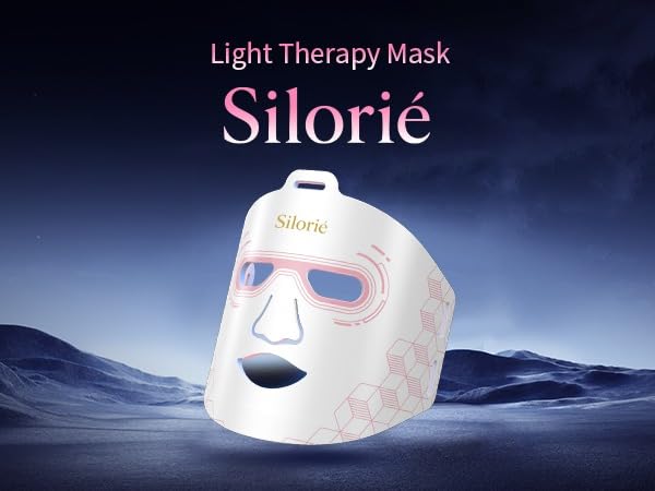 Silorié LED Face Mask Light Therapy, 4-Color Facial Mask with Near Infrared Light, 288 LEDs, 3 Modes, 3 Intensity Levels, USB-C Rechargeable Skin Care Device