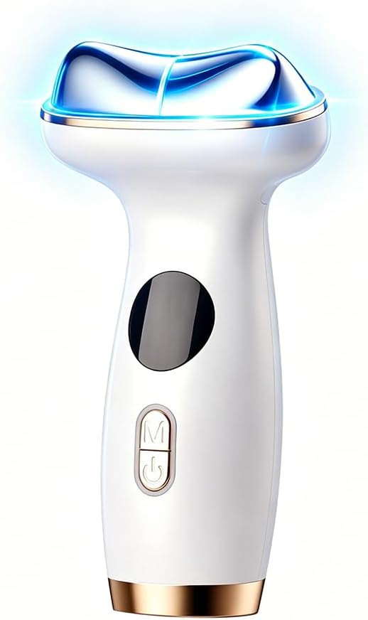 Upgraded 7-in-1 Microcurrent Face & Neck Beauty Device - Red Light Therapy, Hot & Cold Facial Tool, Face Sculpting, De-Puffing, Lifting & Firming Skincare Machine