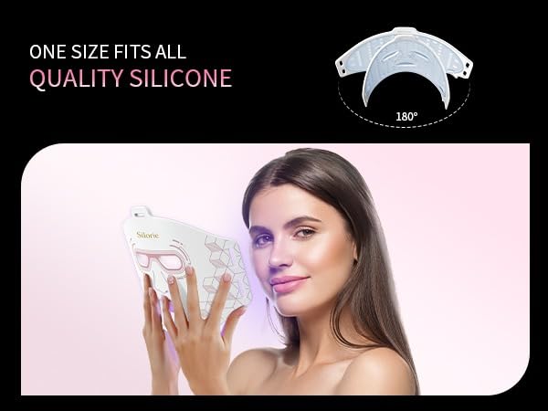 Silorié LED Face Mask Light Therapy, 4-Color Facial Mask with Near Infrared Light, 288 LEDs, 3 Modes, 3 Intensity Levels, USB-C Rechargeable Skin Care Device