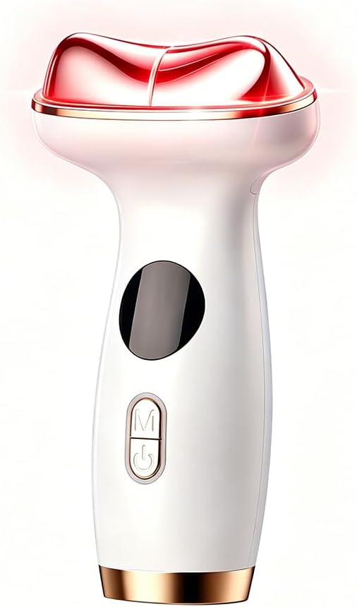 Upgraded 7-in-1 Microcurrent Face & Neck Beauty Device - Red Light Therapy, Hot & Cold Facial Tool, Face Sculpting, De-Puffing, Lifting & Firming Skincare Machine