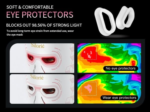 Silorié LED Face Mask Light Therapy, 4-Color Facial Mask with Near Infrared Light, 288 LEDs, 3 Modes, 3 Intensity Levels, USB-C Rechargeable Skin Care Device