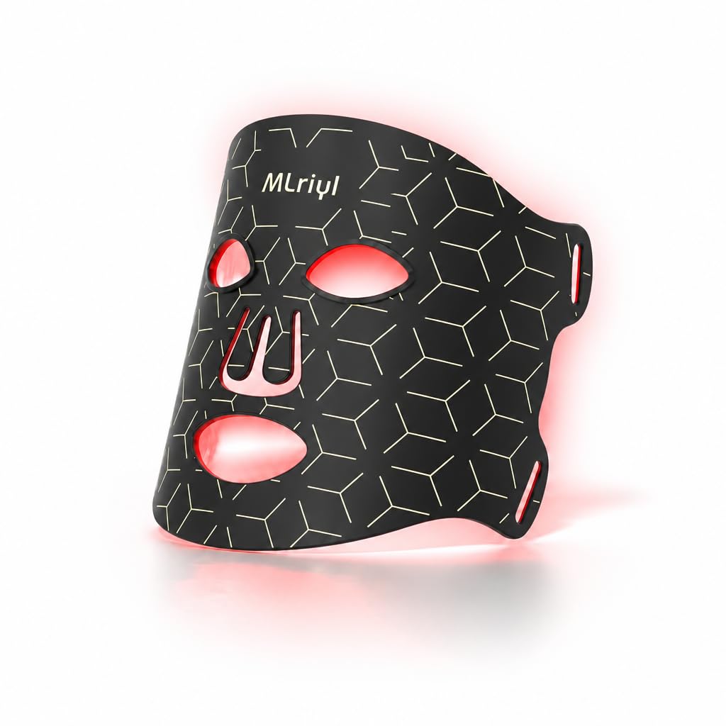 Red Light Therapy Mask for Face, 7-in-1 LED Face Mask Light Therapy with 432 LEDs & 850nm NIR, 3600mAh Rechargeable, Adjustable Brightness, Timer, Full Face Coverage for Flawless Glowing Skin