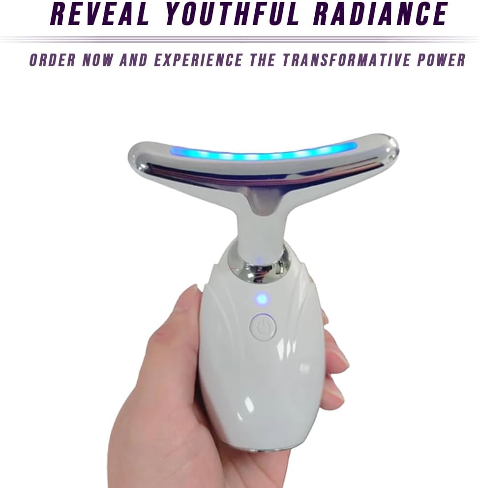 Neck & Face Lifting LED Therapy Device. Effective, Easy to Operate and Easy to Clean. All-Skin Types. Rechargeable and Portable.