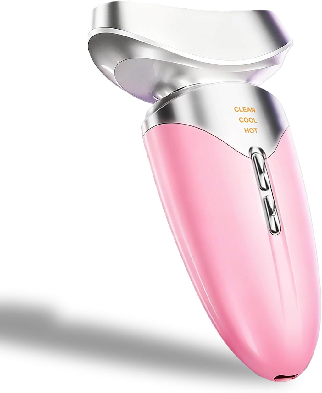 Red Light Beauty Device for Face and Neck, Based on High-end Red and Blue LED Light, Facial Cold and Hot, Vibration Technology, 3 Color Led Face and Neck Beauty Device for Home Use, Light Pink (Pink)