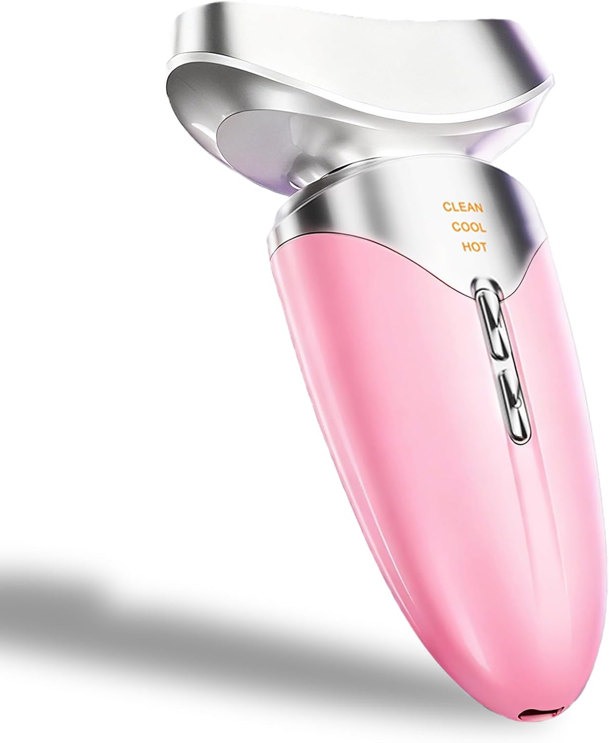 Red Light Beauty Device for Face and Neck, Based on High-end Red and Blue LED Light, Facial Cold and Hot, Vibration Technology, 3 Color Led Face and Neck Beauty Device for Home Use, Light Pink (Pink)