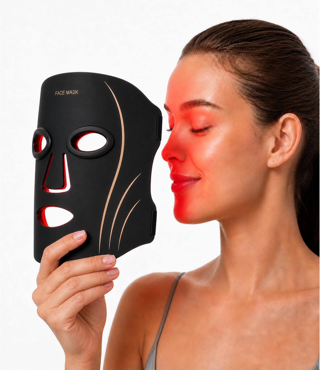 2026 Upgrade Red Light Therapy Mask for Face, LED Face Mask with 850nm NIR and 7 Colors, Red Light Mask with 296 LED Beads for Anti-Aging, Soft Silicone Design