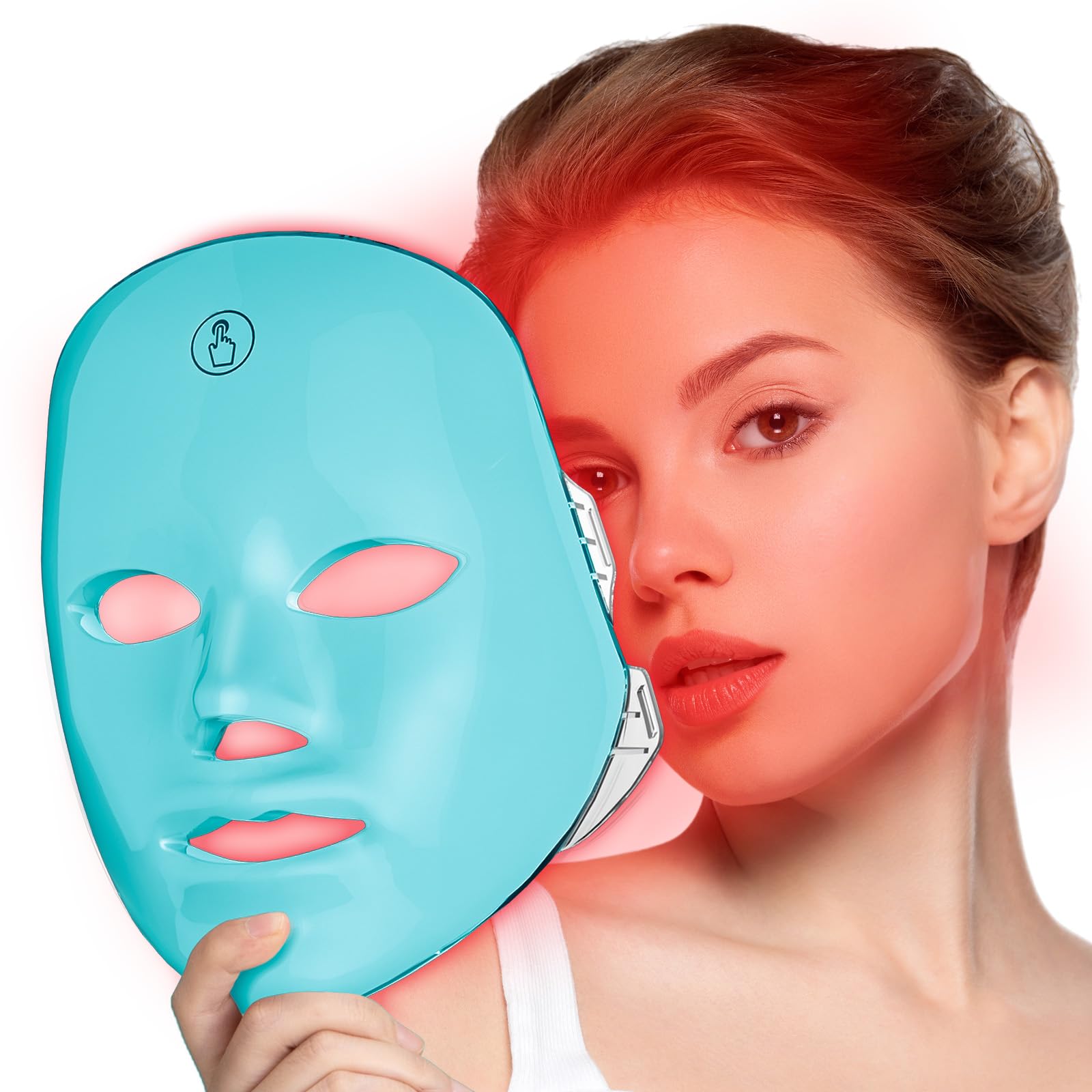 SUERBEATY Red Light Mask For Face, 7-1 Colors Red Light Face Mask, Facial Skincare At Home, Cordless, Portable and Rechargeable,Black