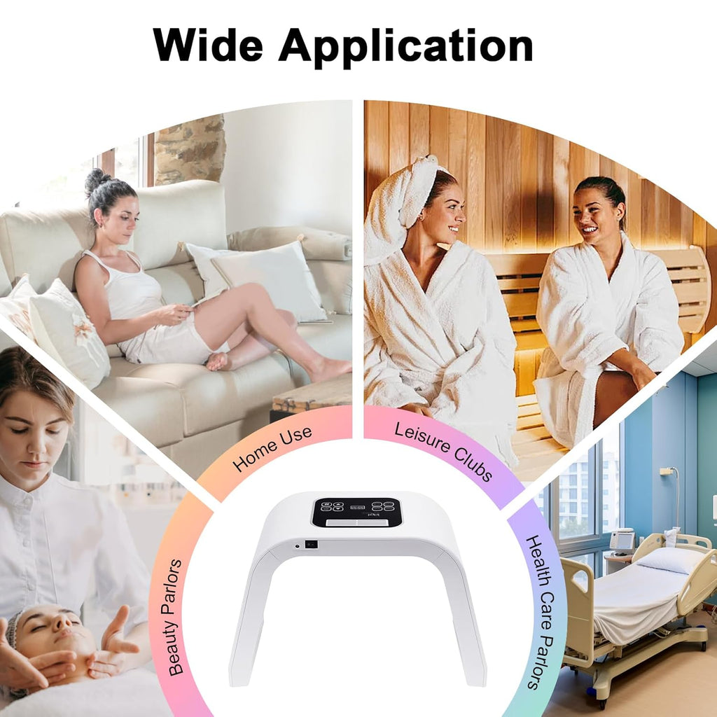 LED Face Skin Care Light Machine, 7 Color Face Mask Light Therapy with Eye Shield Salon Beauty Equipment for Face Skin Care at Home and SPA