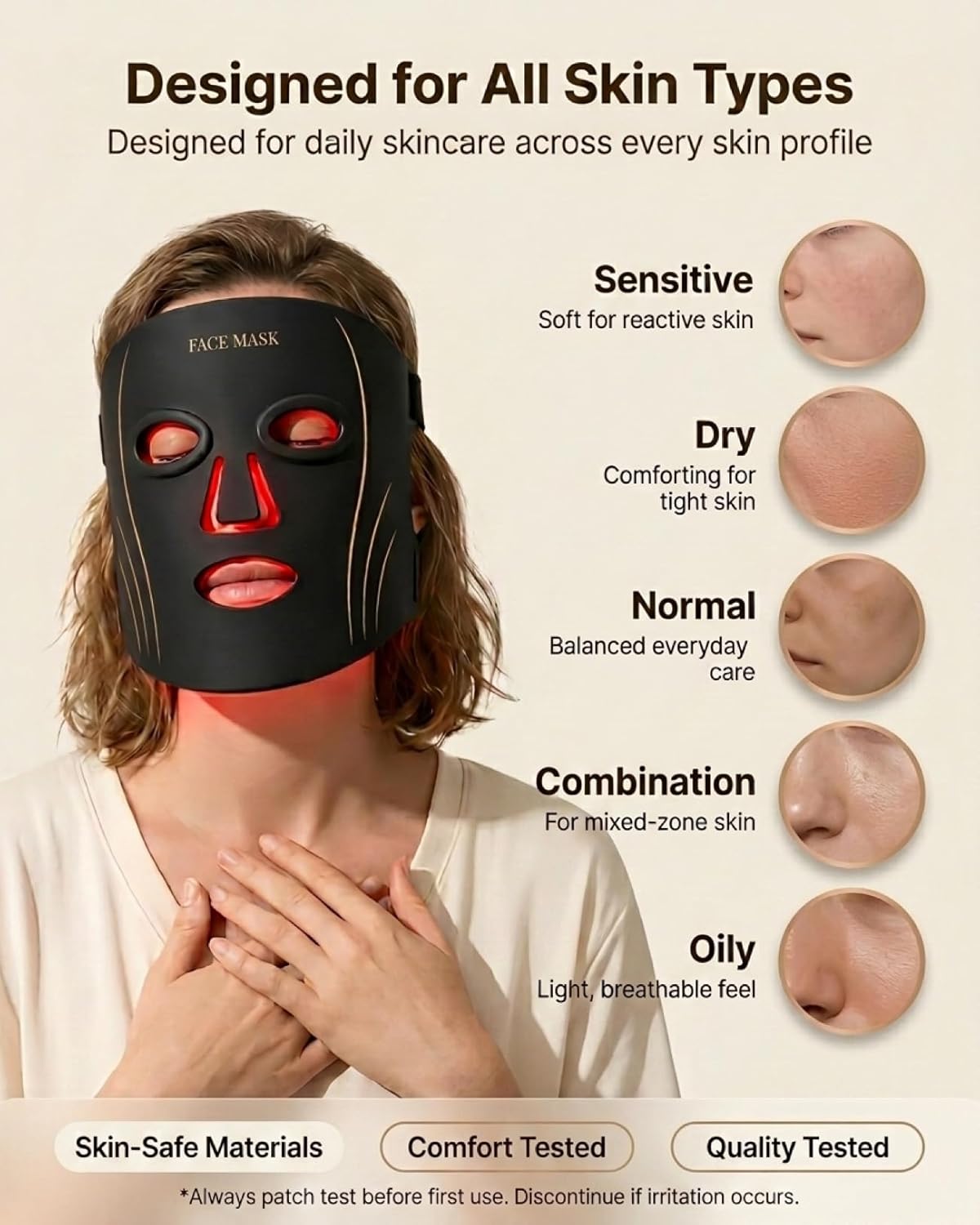 2026 Upgrade Red Light Therapy Mask for Face, LED Face Mask with 850nm NIR and 7 Colors, Red Light Mask with 296 LED Beads for Anti-Aging, Soft Silicone Design