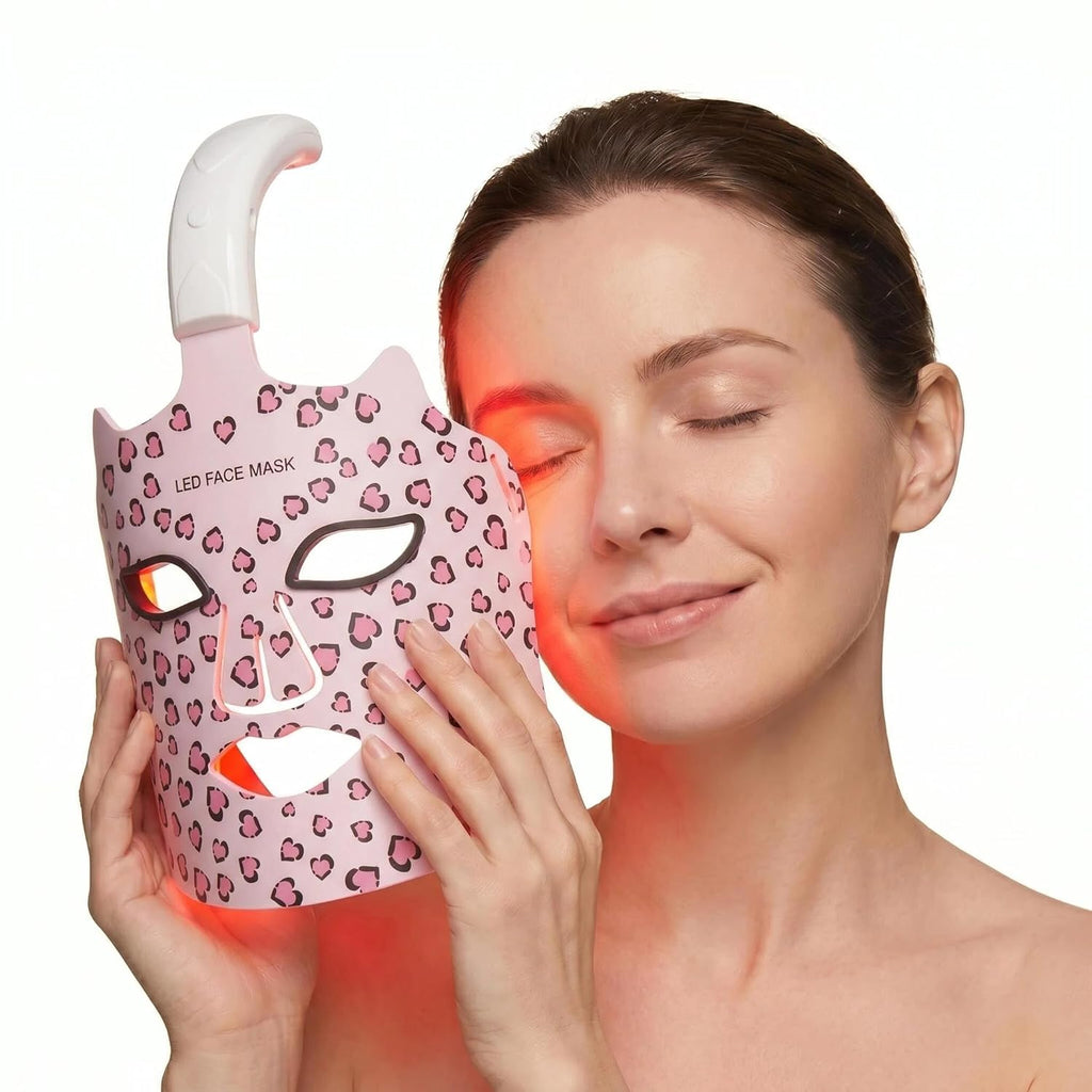 JVV Red Light Face Mask - 240 LEDs High-Density Phototherapy- 3 Modes for Skin Rejuvenation, Brightening & Soothing - At-Home Facial Spa Skincare Tool, Wireless Design