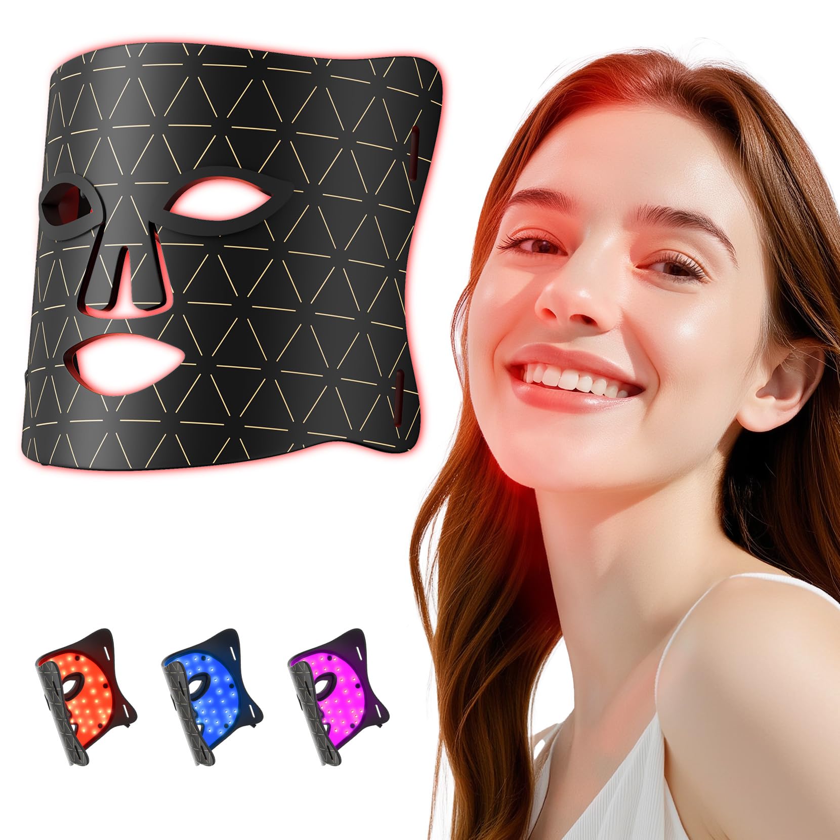 FOLOKE Red Light Therapy Mask for Face, LED Face Mask Light Therapy with Red 630±5nm & NIR 830nm, Body Beauty Machine for Care at Home