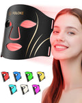 LED Light Therapy Mask Skin Care Mask, LED Red 630±5nm & NIR 830nm Wavelength for Home Use(TAN)