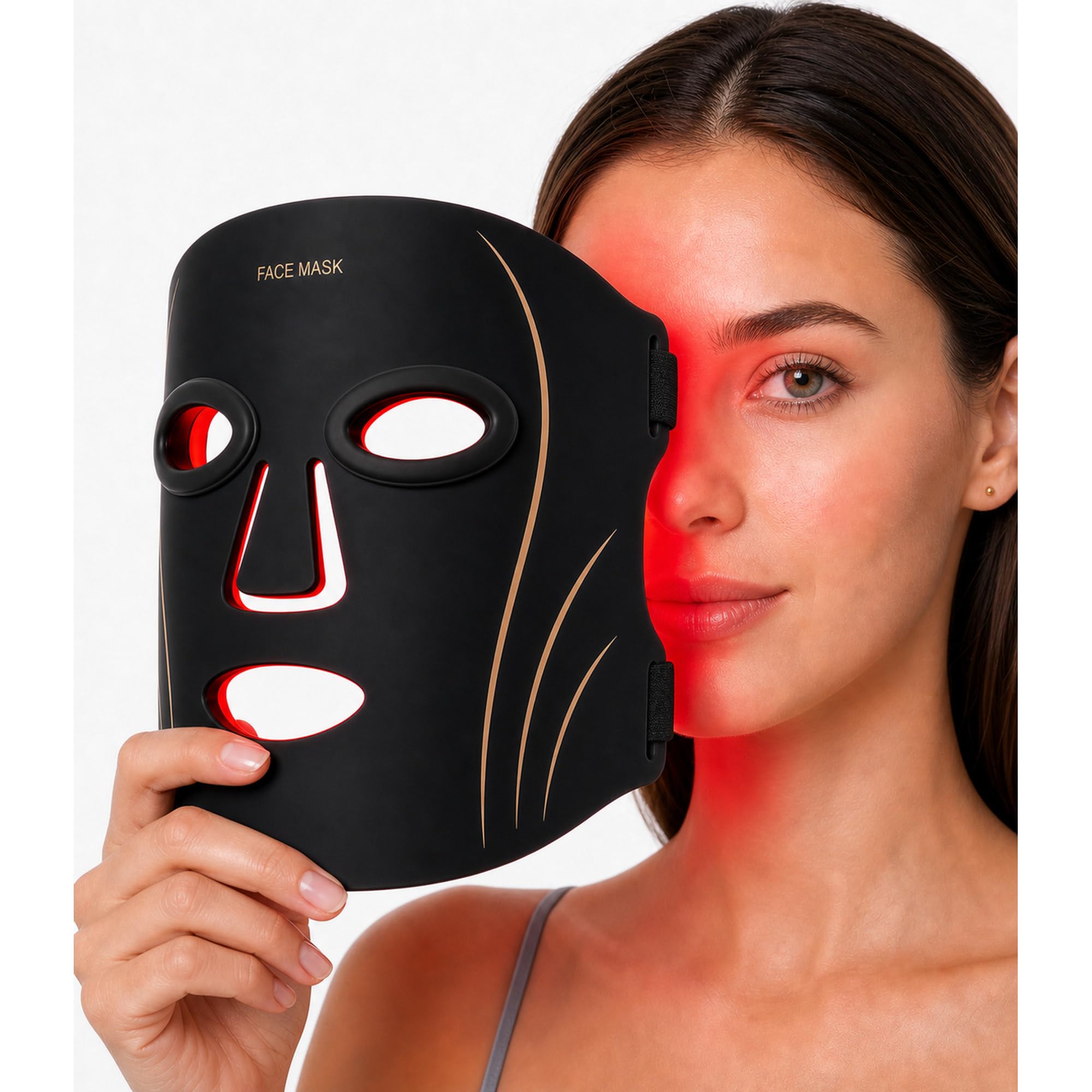 2026 Upgrade Red Light Therapy Mask for Face, LED Face Mask with 850nm NIR and 7 Colors, Red Light Mask with 296 LED Beads for Anti-Aging, Soft Silicone Design
