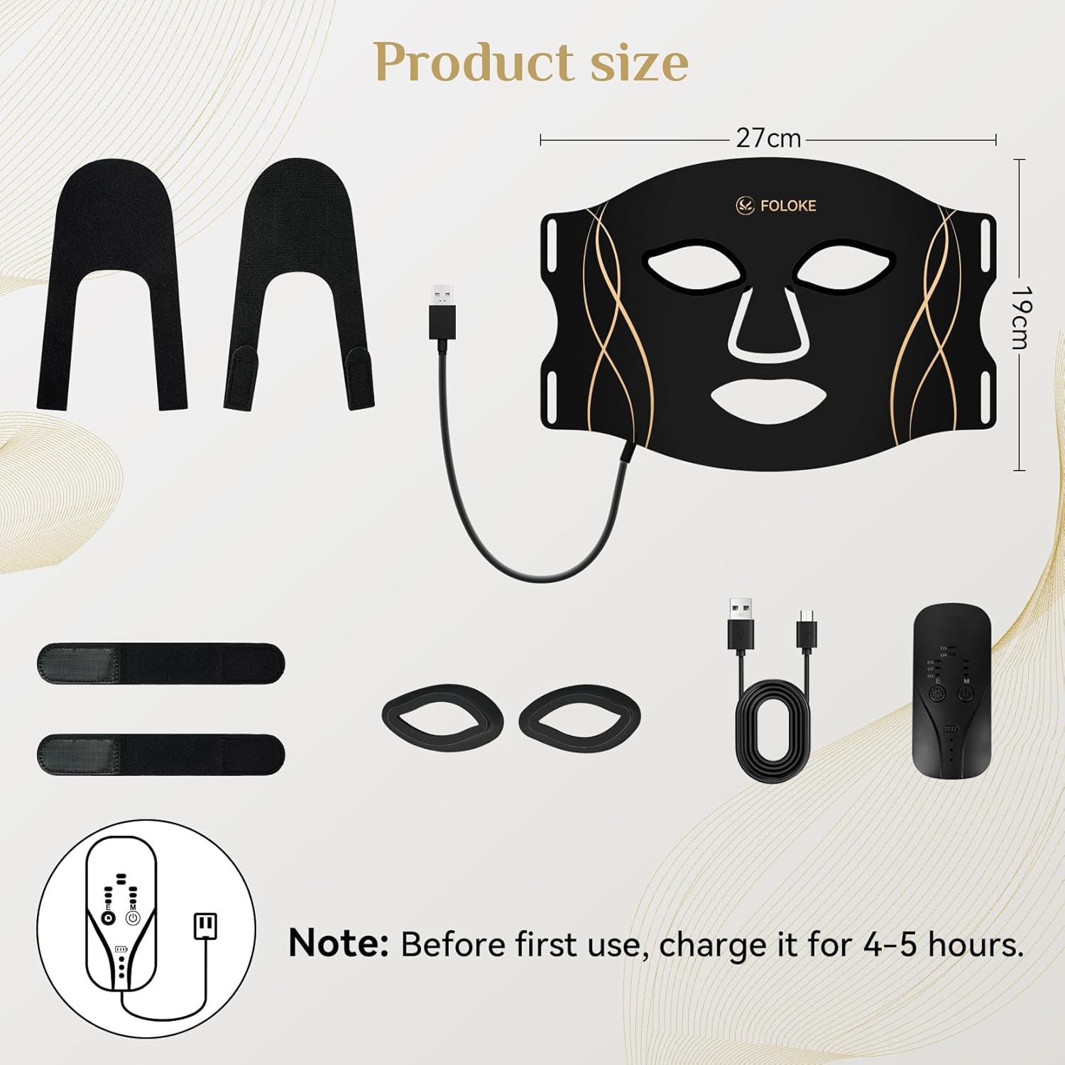 FOLOKE Red Light Therapy Mask for Face, LED Face Mask Light Therapy with Red 630±5nm & NIR 830nm, Body Beauty Machine for Care at Home