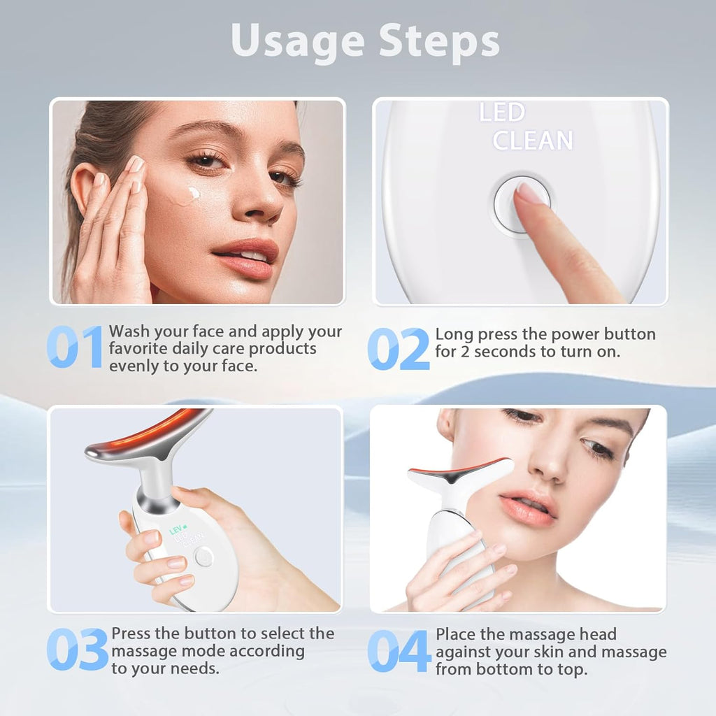 3 in 1 Face cuIpting Tool, 7 Color Mode, Facial Massager for Face and Neck, At-Home Facial Beauty Deice for Skin Care, Face cuIpting Wand