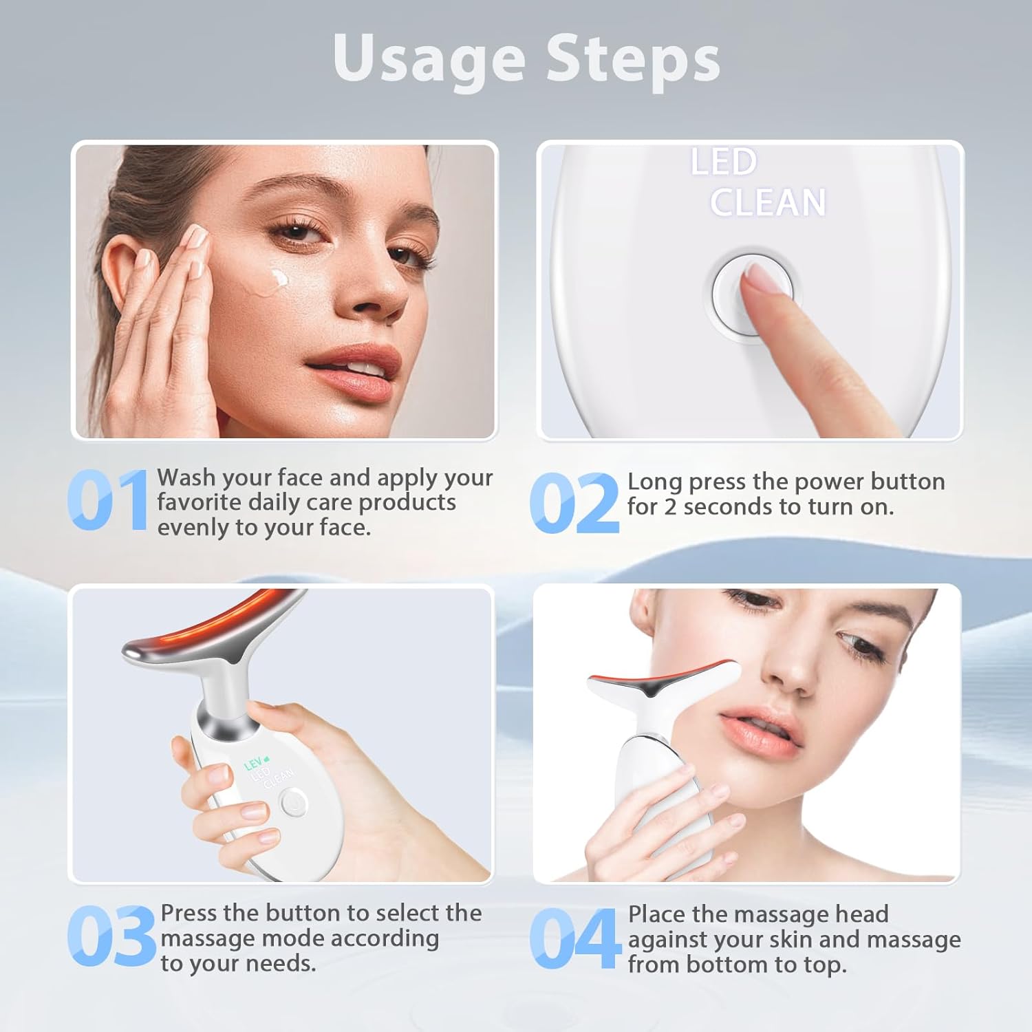 3 in 1 Face cuIpting Tool, 7 Color Mode, Facial Massager for Face and Neck, At-Home Facial Beauty Deice for Skin Care, Face cuIpting Wand