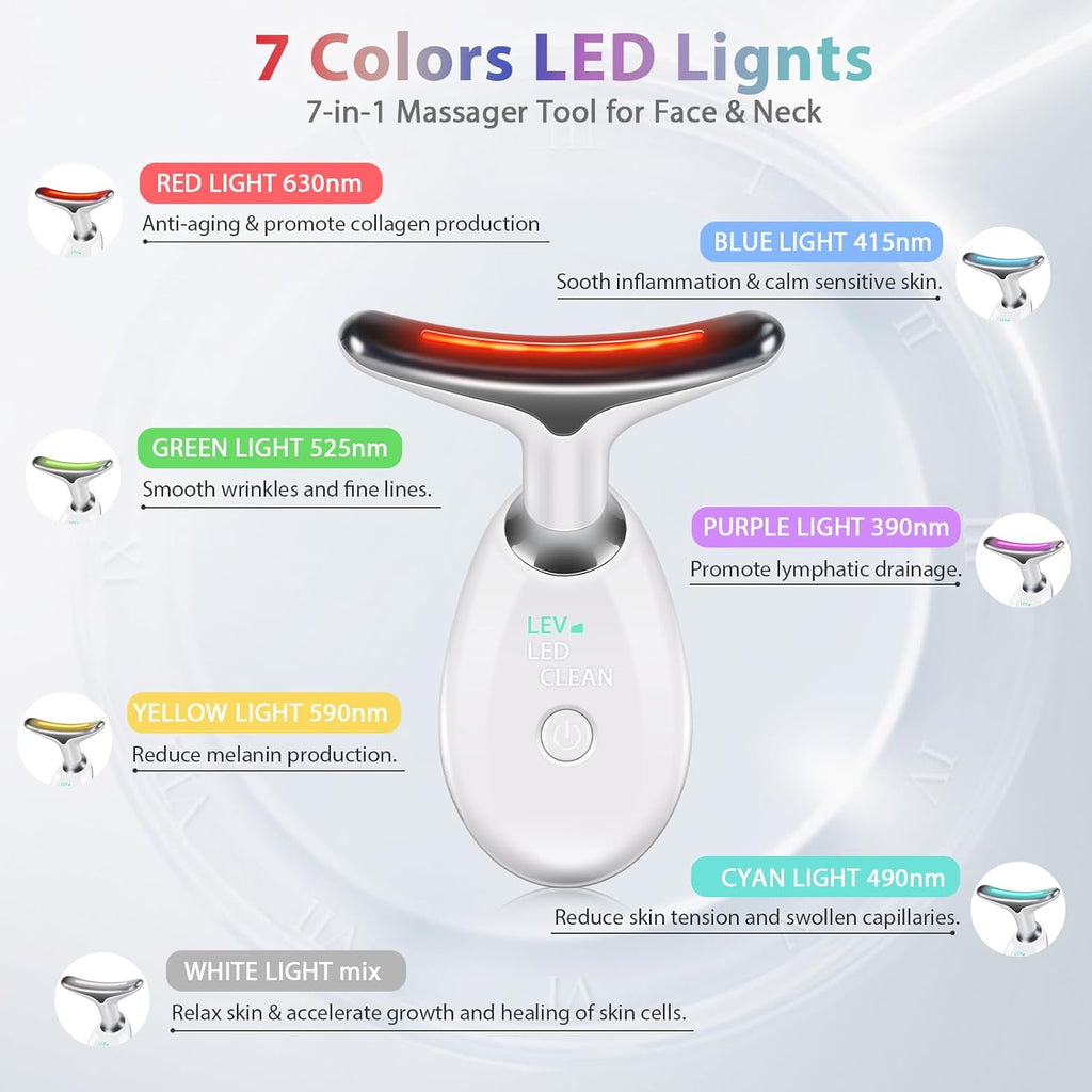 3 in 1 Face cuIpting Tool, 7 Color Mode, Facial Massager for Face and Neck, At-Home Facial Beauty Deice for Skin Care, Face cuIpting Wand