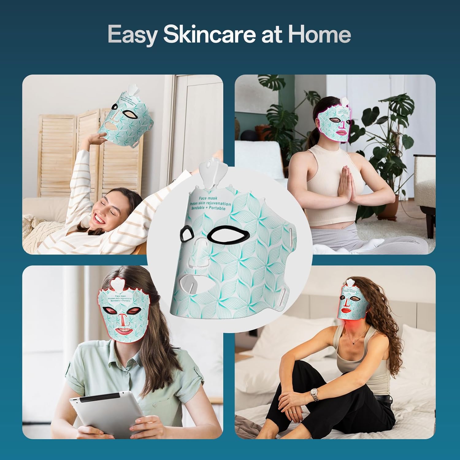 Red Light Mask for Face Women - 7 Colors Red Light Face Mask, Face Mask Skincare at Home, Cordless Device, Skin Care Mask Suitable for Women