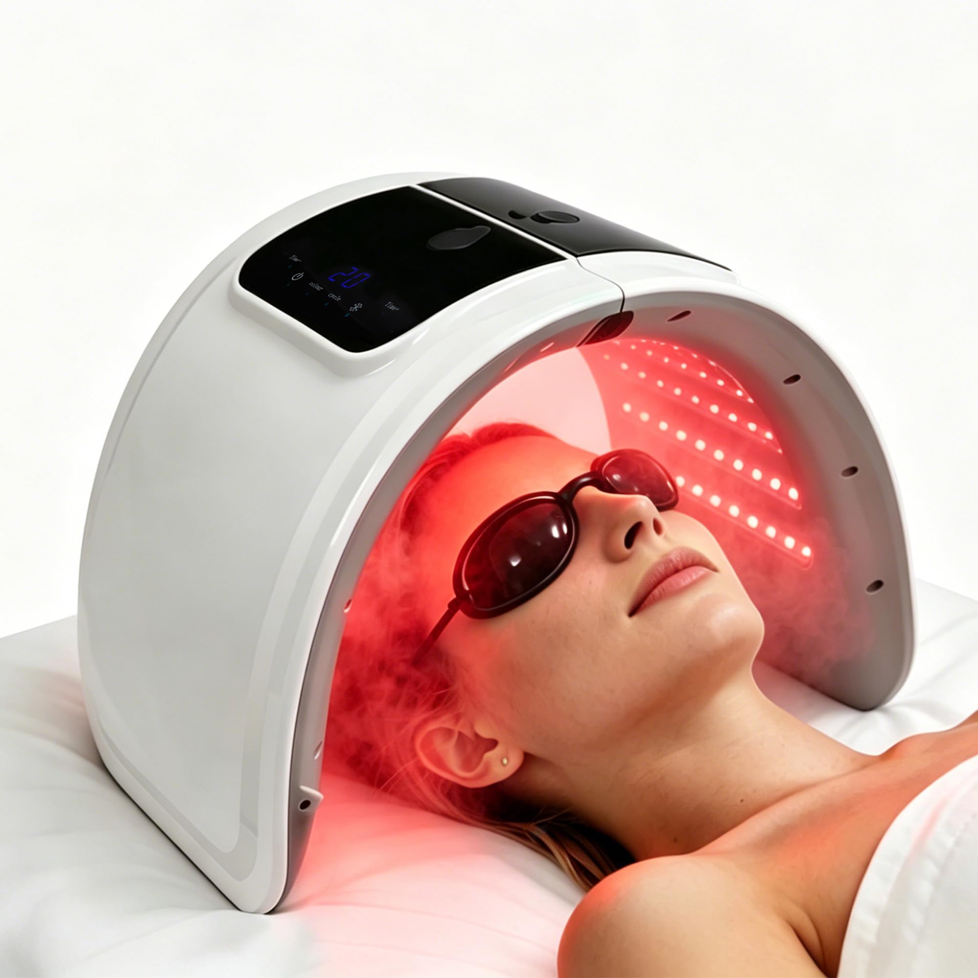 Light Mask - 7 Color Photon Facial Device for Skin Care, Red & Blue Light for Face, Neck & Body, Rechargeable Home Use