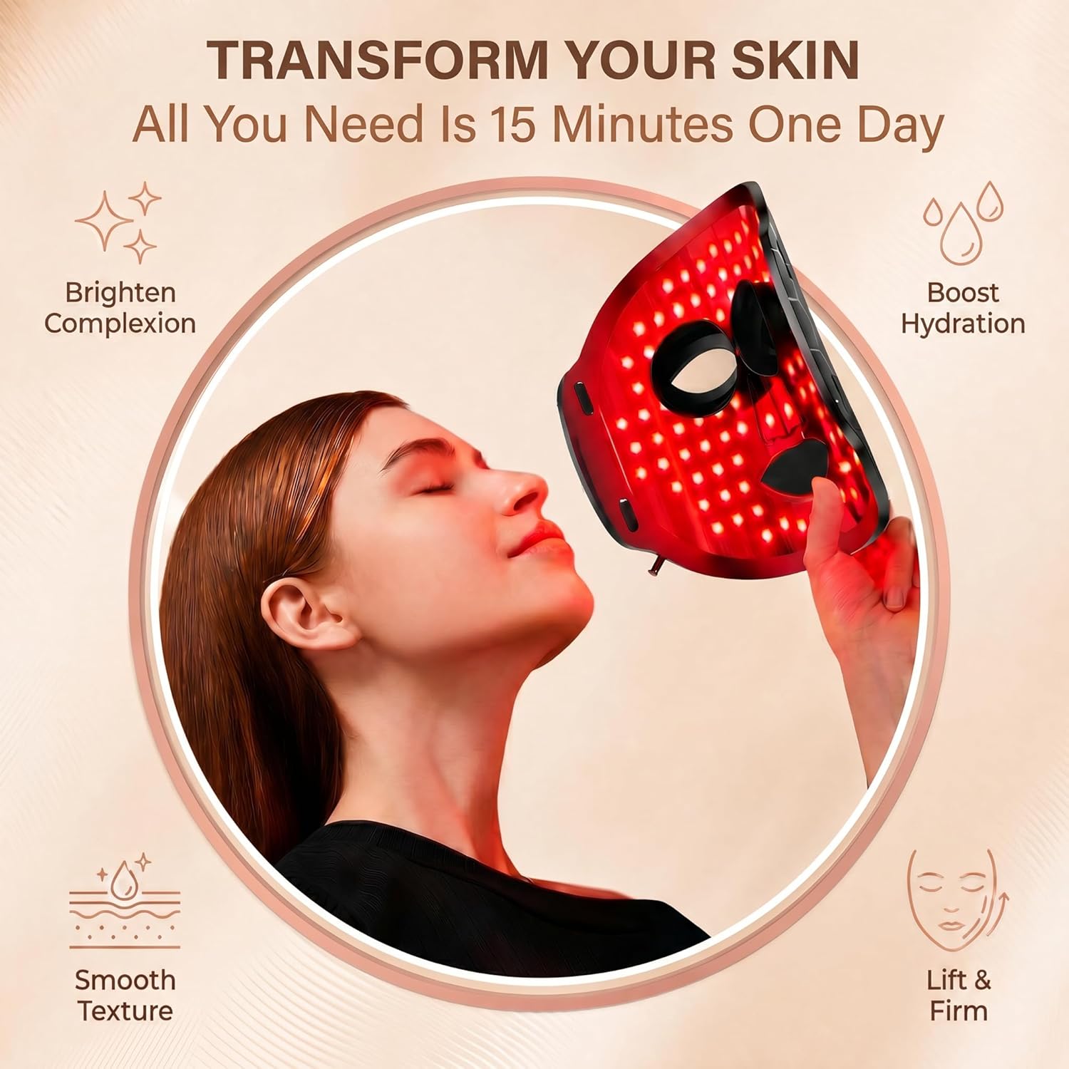 7-Color LED Facial Mask, Red Light Therapy for Face, At-Home Beauty Device