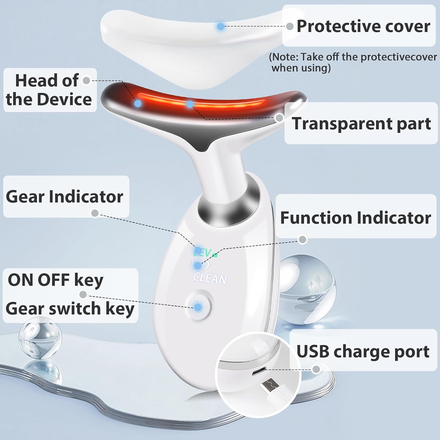 3 in 1 Face cuIpting Tool, 7 Color Mode, Facial Massager for Face and Neck, At-Home Facial Beauty Deice for Skin Care, Face cuIpting Wand