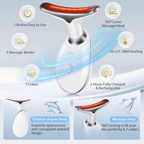 3 in 1 Face cuIpting Tool, 7 Color Mode, Facial Massager for Face and Neck, At-Home Facial Beauty Deice for Skin Care, Face cuIpting Wand