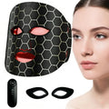 7 Color LED & Infrared Light Therapy Mask for Face, Photon Beauty Mask with Soft Flexible Silicone, Rechargeable Facial Skin Care Device with Auto Timer for Professional Home Spa
