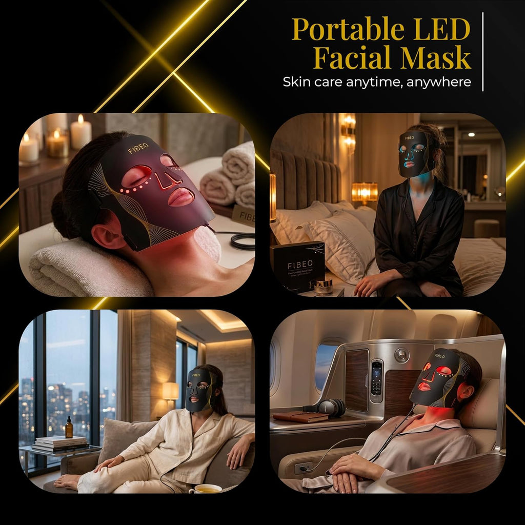 LED Red Light Therapy Mask for Face, FDA-Cleared 630nm Red, 850nm Near-Infrared & 415nm Blue Light, 324 LED Chips, 3 Modes, 5 Intensity Levels, Remote Controller – At-Home Skin Care Device