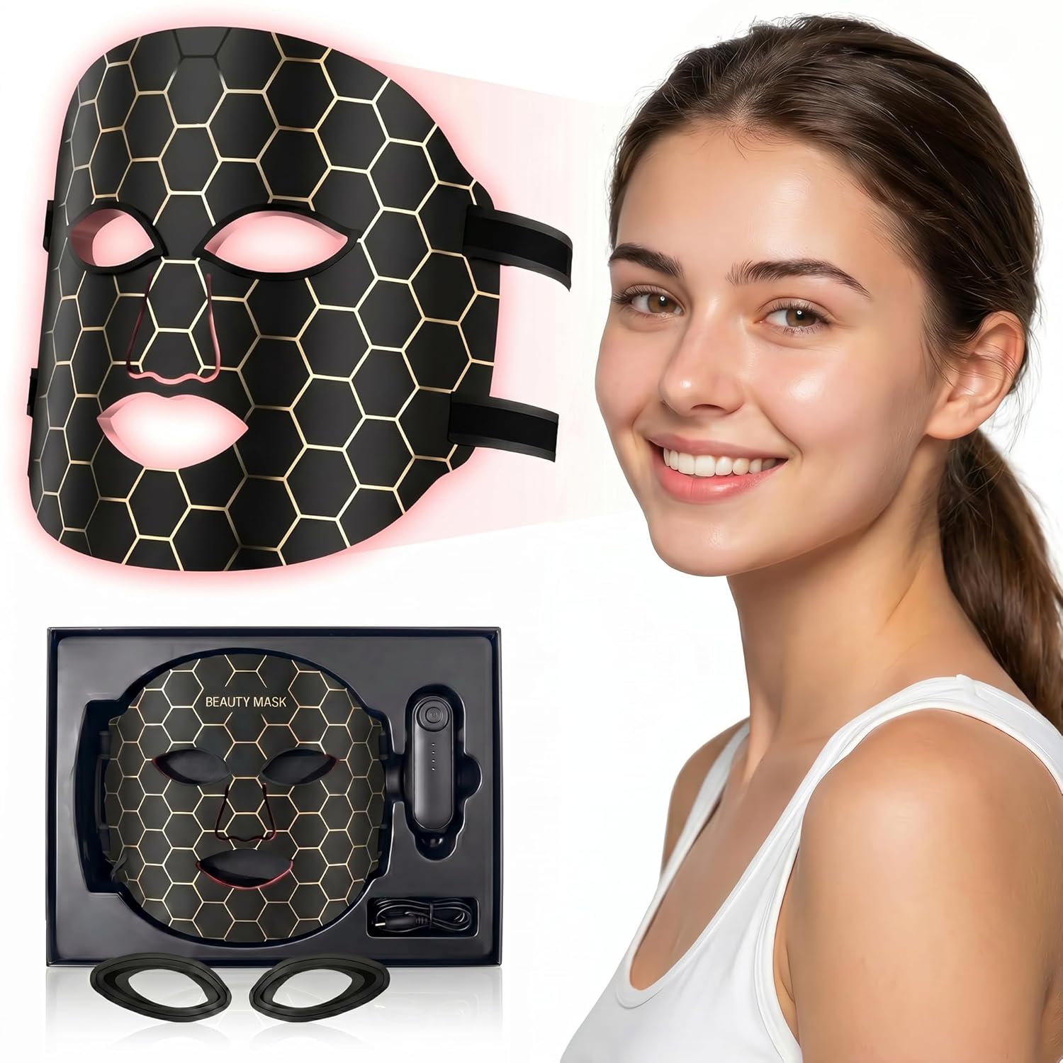 7-Color LED Facial Mask, Red Light Therapy for Face, At-Home Beauty Device